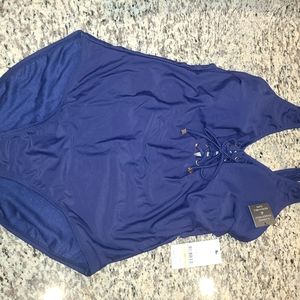Jones NY New Navy blue swimsuit